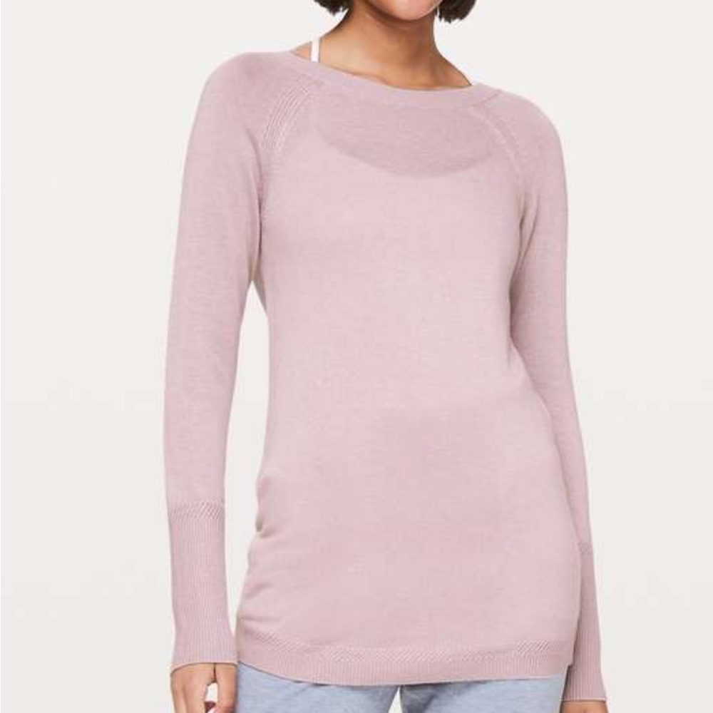 Lululemon Athletica: Unity Drop Back” Cashmere Blend Sweater Size 8 Dusty Rose